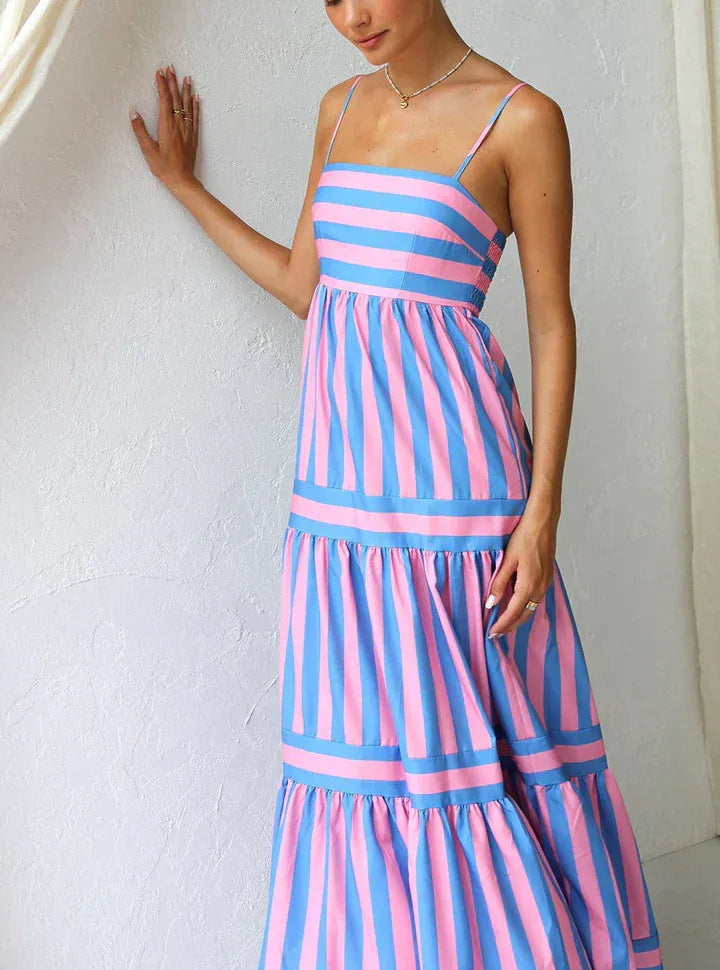 Modinzi Midi dress Playful Whimsy Stripe Midi Dress – Bold Summer Charm