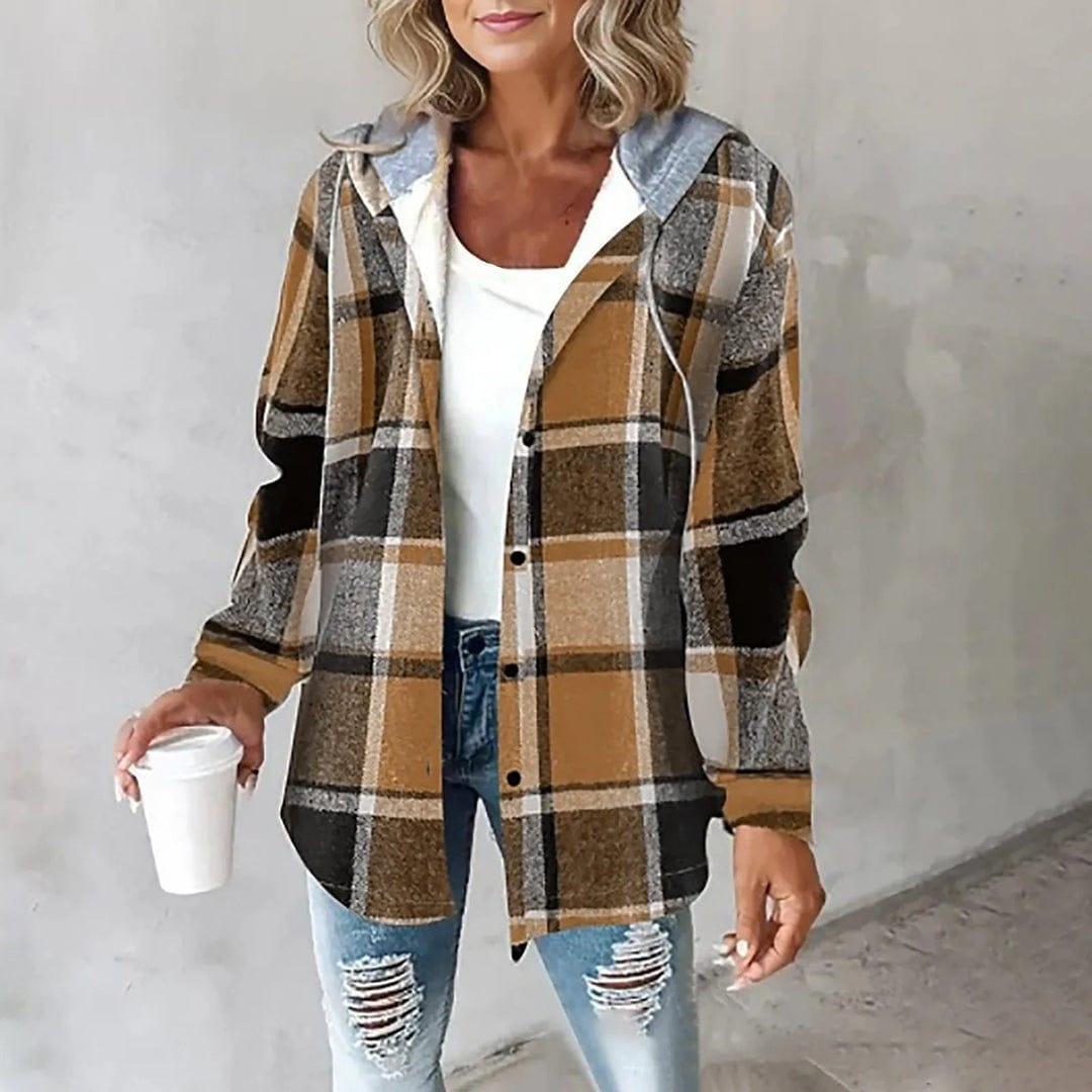 Modinzi Brown / 6 (XS) Raya Trail – Multistripe Knit Hoodie Jacket