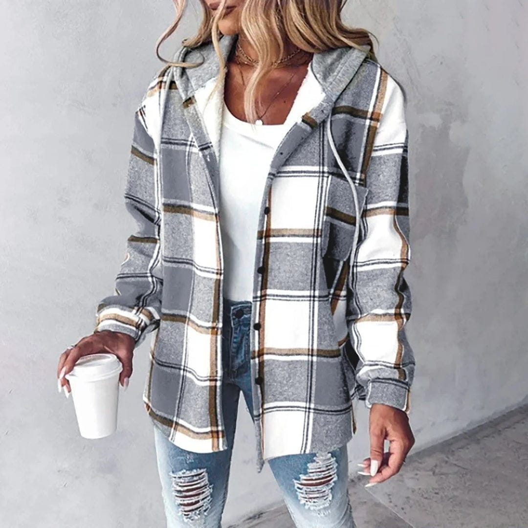 Modinzi Grey / 6 (XS) Raya Trail – Multistripe Knit Hoodie Jacket