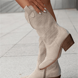 Modinzi Beige / 4 Raya West – Perforated Western Boot