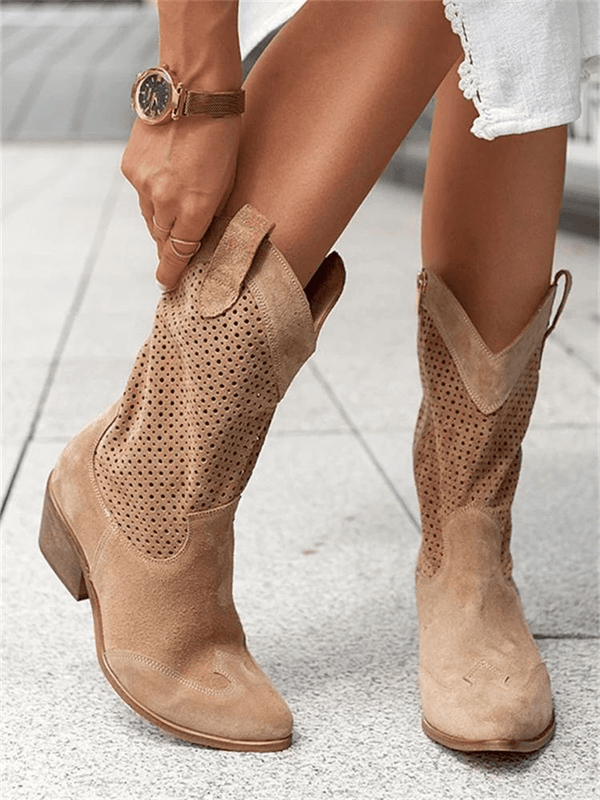 Modinzi Light Brown / 4 Raya West – Perforated Western Boot