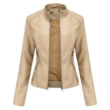 Modinzi Beige / 6 Rebel Spirit – Cropped Leather Jacket