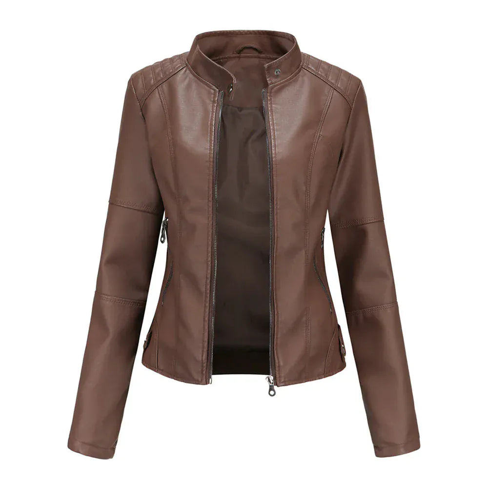 Modinzi Brown / 6 Rebel Spirit – Cropped Leather Jacket