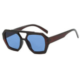 Modinzi Brown Blue Renna – Geometric Frame Sunglasses