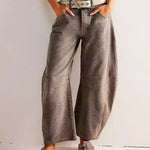 Modinzi Grey / 6 (XS) Sable Rush – Leopard Print Wide-Leg Jeans