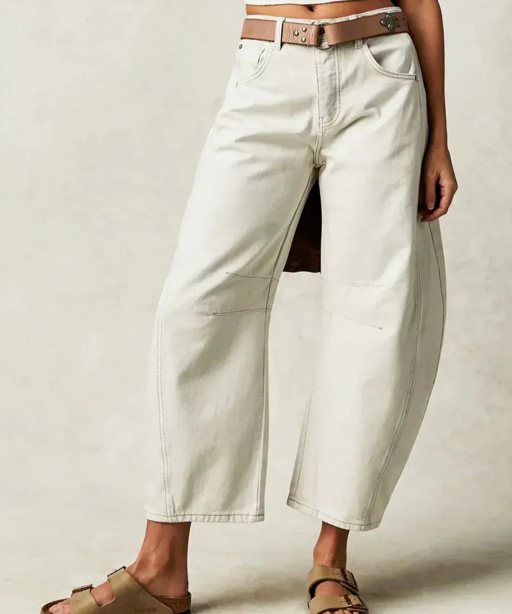 Modinzi Ivory / 6 (XS) Sable Rush – Leopard Print Wide-Leg Jeans