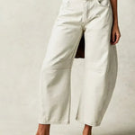 Modinzi Ivory / 6 (XS) Sable Rush – Leopard Print Wide-Leg Jeans