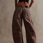 Modinzi Sable Rush – Leopard Print Wide-Leg Jeans