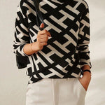 Modinzi Sena Geometric – Modern Mock Neck Sweater