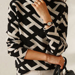 Modinzi Sena Geometric – Modern Mock Neck Sweater