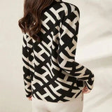 Modinzi Sena Geometric – Modern Mock Neck Sweater