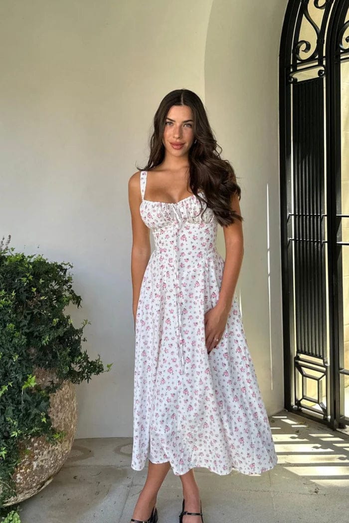 Modinzi Floral / 6 (XS) Seraphine Fleur – Gathered Bust Midi