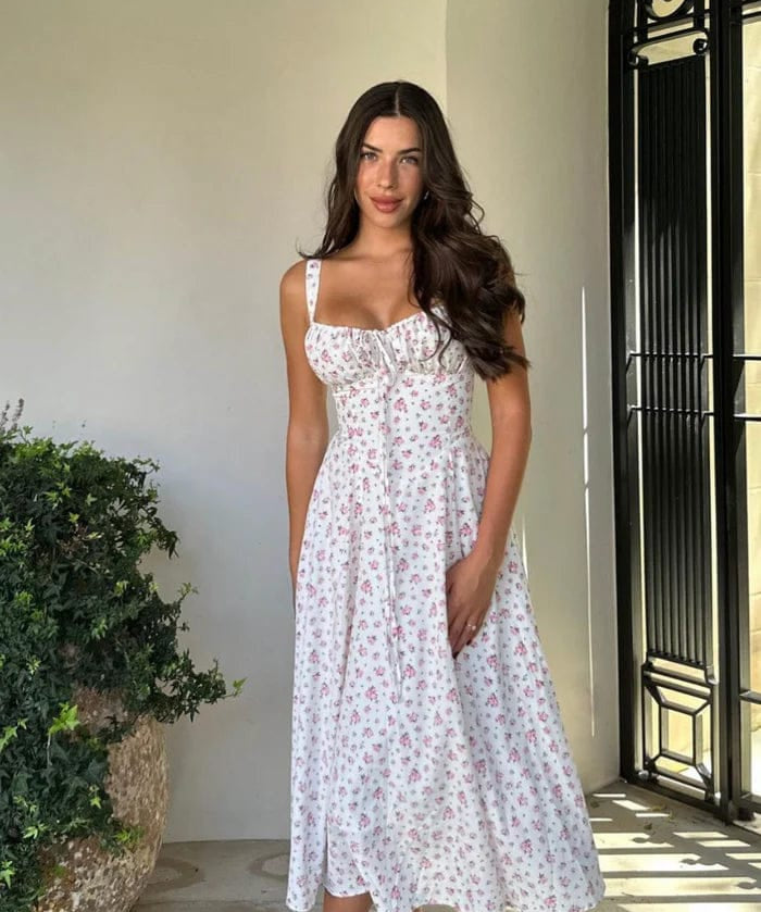 Modinzi Floral / 6 (XS) Seraphine Fleur – Gathered Bust Midi