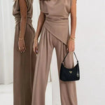 Modinzi Brown / 6 (XS) Seren Drape – Wide Leg Set