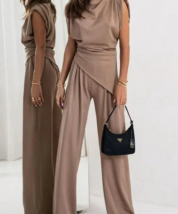 Modinzi Brown / 6 (XS) Seren Drape – Wide Leg Set