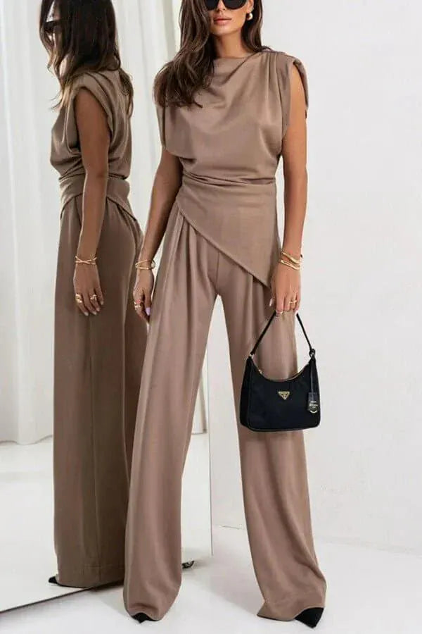 Modinzi Brown / 6 (XS) Seren Drape – Wide Leg Set