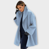 Modinzi Blue / 6 (XS) Seren Fold – Draped Collar Overcoat