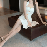 Modinzi Sloane Belle – Gold Button Halter Mini