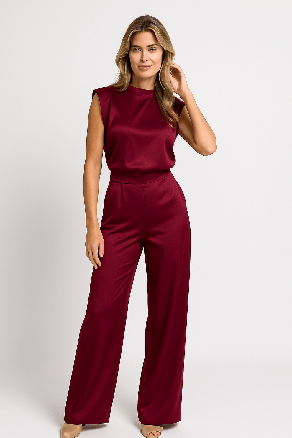 Modinzi Deep Red / 6 Urban Minimalist – Sleeveless Two-Piece Set