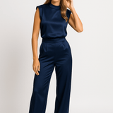 Modinzi Navy Blue / 6 Urban Minimalist – Sleeveless Two-Piece Set