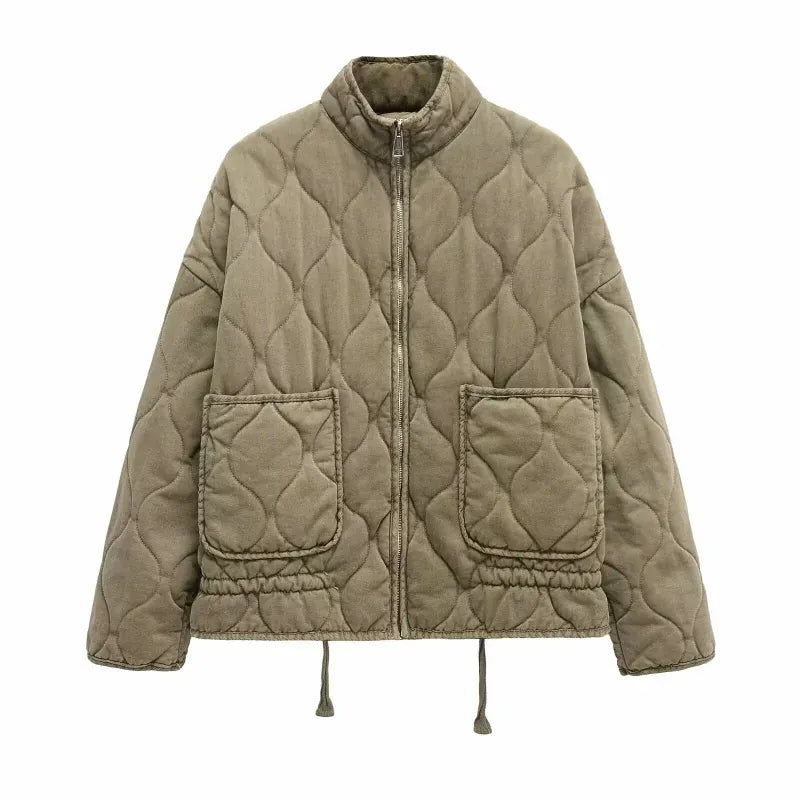 Modinzi Army Green / 6 Urban Shield – Oversized Quilted Jacket