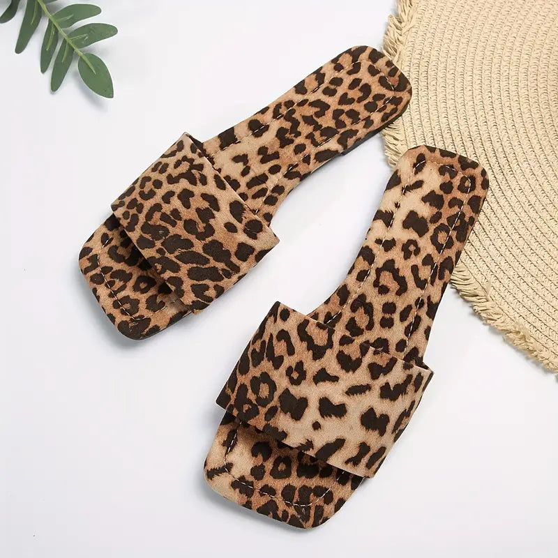 Modinzi Sandals Wild Charm Leopard Slides – Comfortable Everyday Flat Sandals