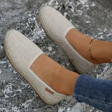 Modinzi Espadrilles Beige / 4 Women’s Canvas Espadrilles – Lightweight Flat Slip-On Summer Shoes