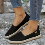 Modinzi Espadrilles black / 4 Women’s Canvas Espadrilles – Lightweight Flat Slip-On Summer Shoes