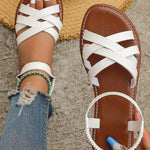 Modinzi Sandals Women’s Crisscross Flat Sandals – Ankle Strap Slides