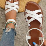 Modinzi Sandals Women’s Crisscross Flat Sandals – Ankle Strap Slides