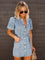 Modinzi Mini Dress Blue / 8 (S) Women’s Denim Shirt Dress – Belted Short Sleeve Button-Down Mini