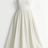 Modinzi Midi dress Women’s Elegant Spaghetti Strap Midi Dress – Flared Pleated A-Line Summer Dress