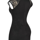 Modinzi Mini Dress Women’s Embroidered Lace Cheongsam Mini Dress – Elegant Evening Bodycon