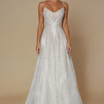 Modinzi Midi dress , maxi dress white Maxi / 8 (S) Women’s Evening Dress – Strappy A-Line with Sequin Detail