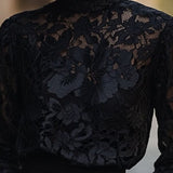 Modinzi tops Women’s Floral Lace High-Neck Blouse – Long Sleeve Sheer Top