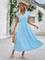 Modinzi Midi dress Blue / 8 (S) Women’s Flutter Sleeve Tiered Midi Dress – Lightweight Summer Casual Dress