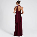 Modinzi Maxi dress Women’s Halter Neck Evening Gown – High Slit Backless Maxi Dress