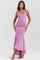 Modinzi Maxi dress Pink / 8 (S) Women’s Lace Corset Maxi Dress – Ruched Bodycon with High-Low Hem