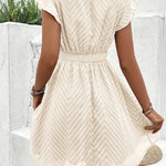 Modinzi Mini Dress Women’s Lace-Trim Mini Dress – V-Neck Short Sleeve A-Line Summer Dress