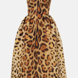 Modinzi Midi dress Women’s Leopard Print Corset Midi Dress – Spaghetti Strap Fit & Flare