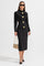 Modinzi Midi dress black / 8 (S) Women’s Long Sleeve Midi Dress – Gold Button Detail with Statement Bow