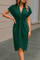 Modinzi Midi dress Green / 8 (S) Women’s Midi Dress – Deep V-Neck Wrap Style with Short Sleeves