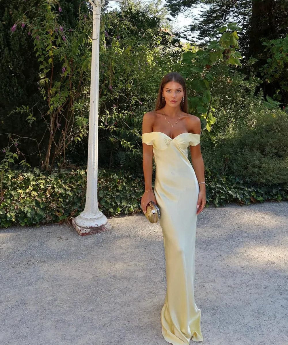 Modinzi Maxi dress Women’s Off-Shoulder Satin Maxi Dress