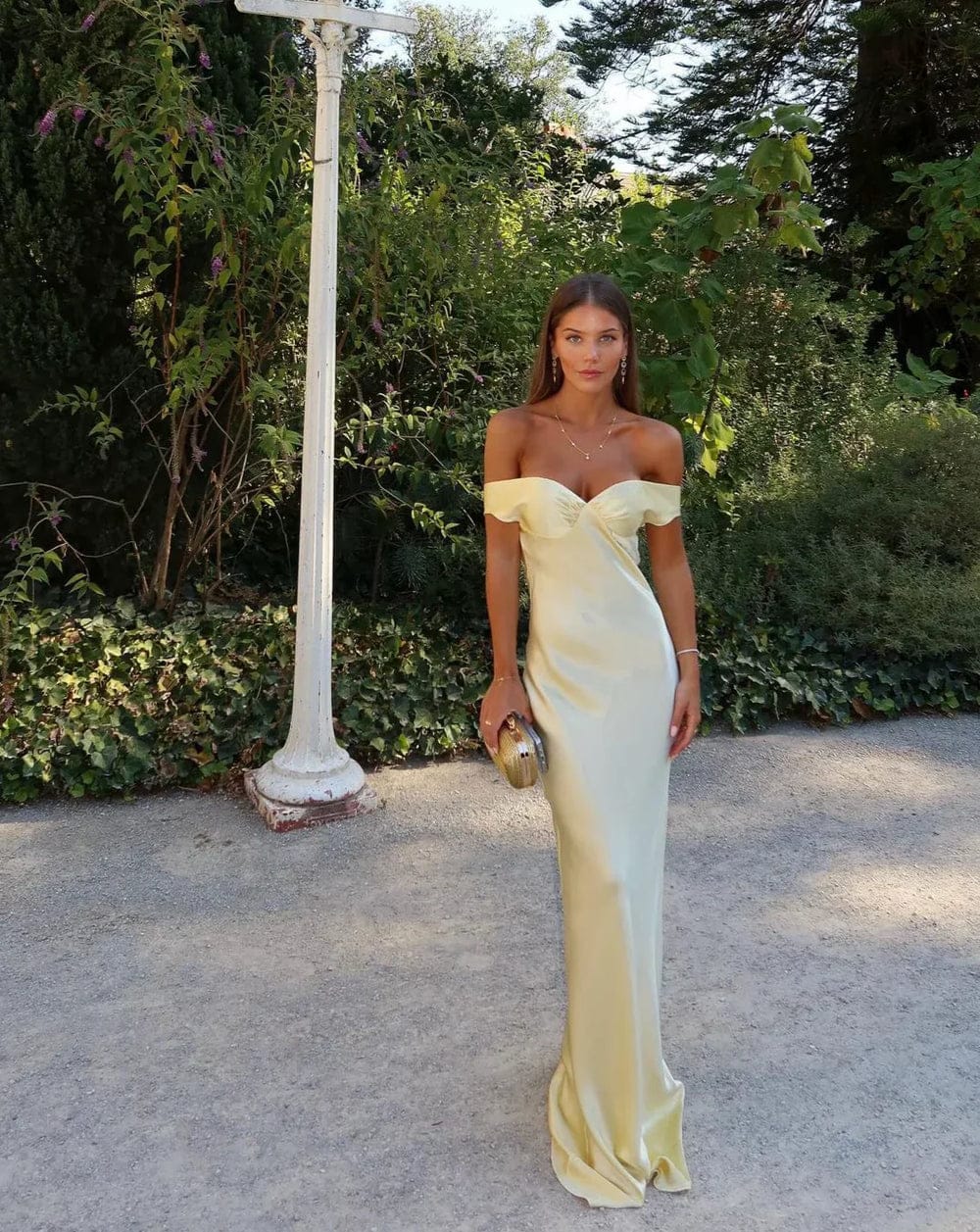 Modinzi Maxi dress Women’s Off-Shoulder Satin Maxi Dress