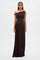 Modinzi Maxi dress Brown / 8 (S) Women’s One-Shoulder Draped Maxi Dress – Elegant Asymmetrical Evening Gown