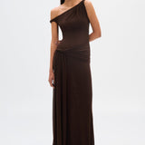 Modinzi Maxi dress Women’s One-Shoulder Draped Maxi Dress – Elegant Asymmetrical Evening Gown
