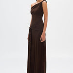 Modinzi Maxi dress Women’s One-Shoulder Draped Maxi Dress – Elegant Asymmetrical Evening Gown