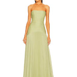Modinzi Maxi dress Green / 8 (S) Women’s Pleated Strapless Dress – Flowing Maxi Formal Wear