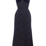 Modinzi Midi dress Women’s Polka Dot Slip Midi Dress – Velvet Corset Bust Detail