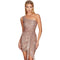 Modinzi Mini Dress Rose gold / 8 (S) Women’s Rose Gold Sequin Mini Dress – One-Shoulder Drape Detail Party Dress